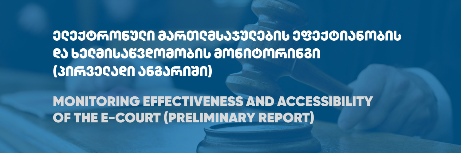 Monitoring Effectiveness and Accessibility of the E-Court - Preliminary Report